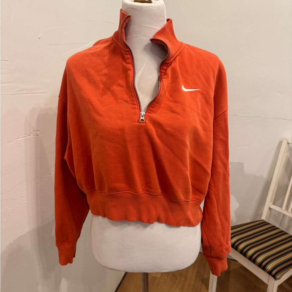 Nike Women's Vibrant Orange Half-Zip Sweatshirt